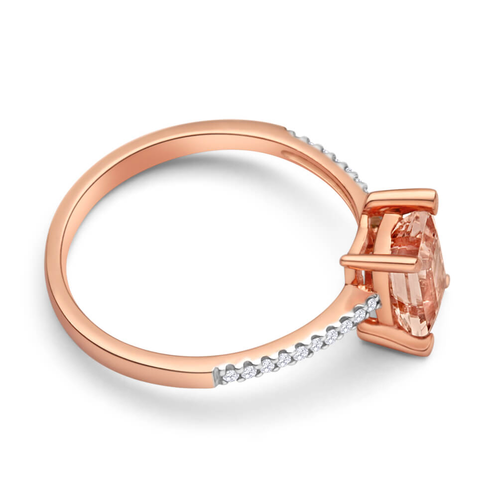 9ct Rose Gold 'Gigi' Diamond + Morganite Ring