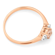 Load image into Gallery viewer, 9ct Rose Gold Morganite Ring with Diamonds