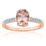 9ct Rose Gold Morganite & Diamond Ring