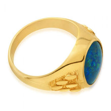 Load image into Gallery viewer, 9ct Yellow Gold Triplet Opal Gents Ring