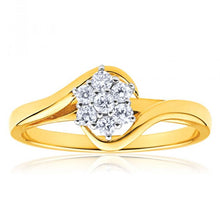 Load image into Gallery viewer, 9ct Yellow Gold Diamond Luxurious Ring