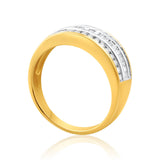 9ct Yellow Gold Diamond Lovely Ring