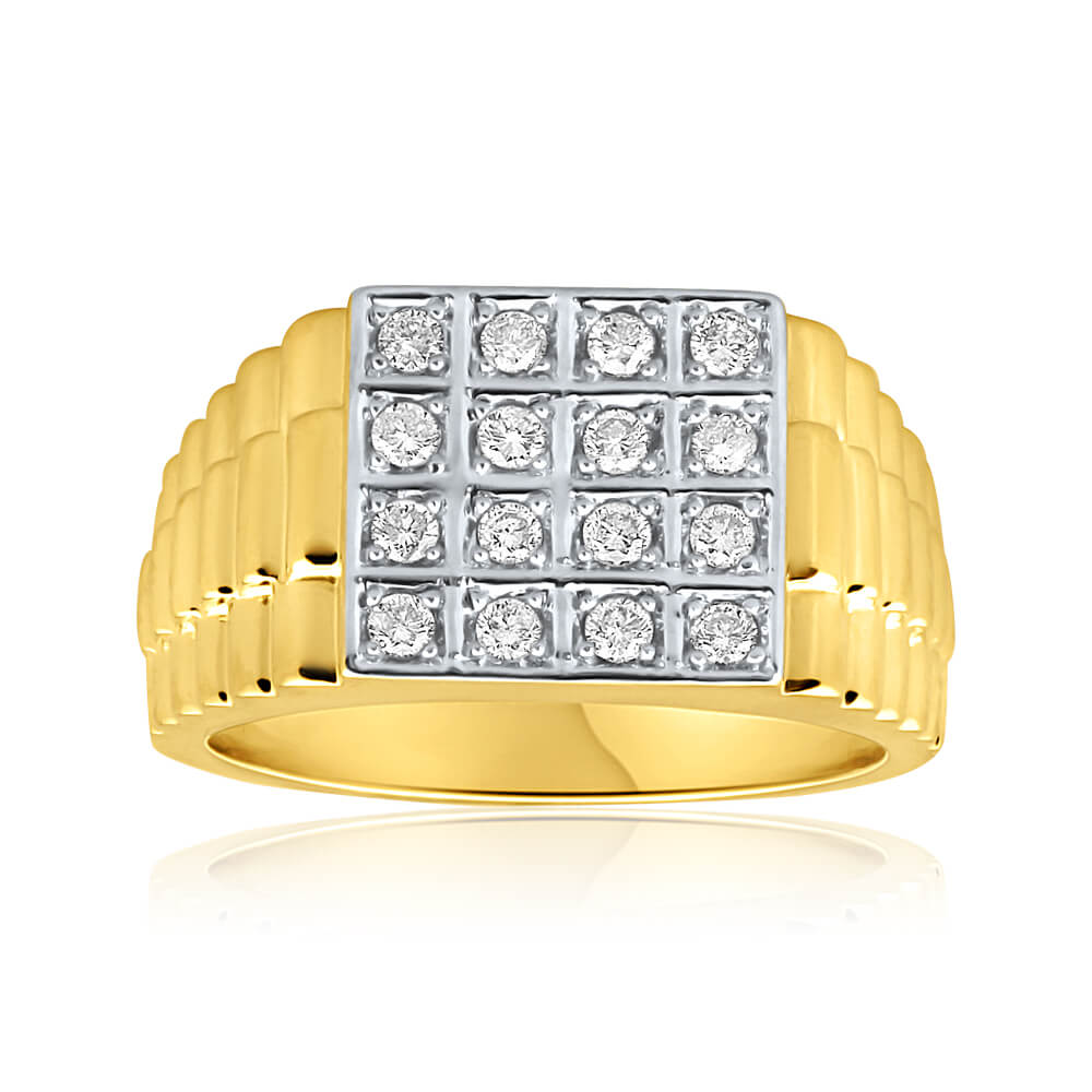 9ct Yellow Gold Diamond Magnificent Ring