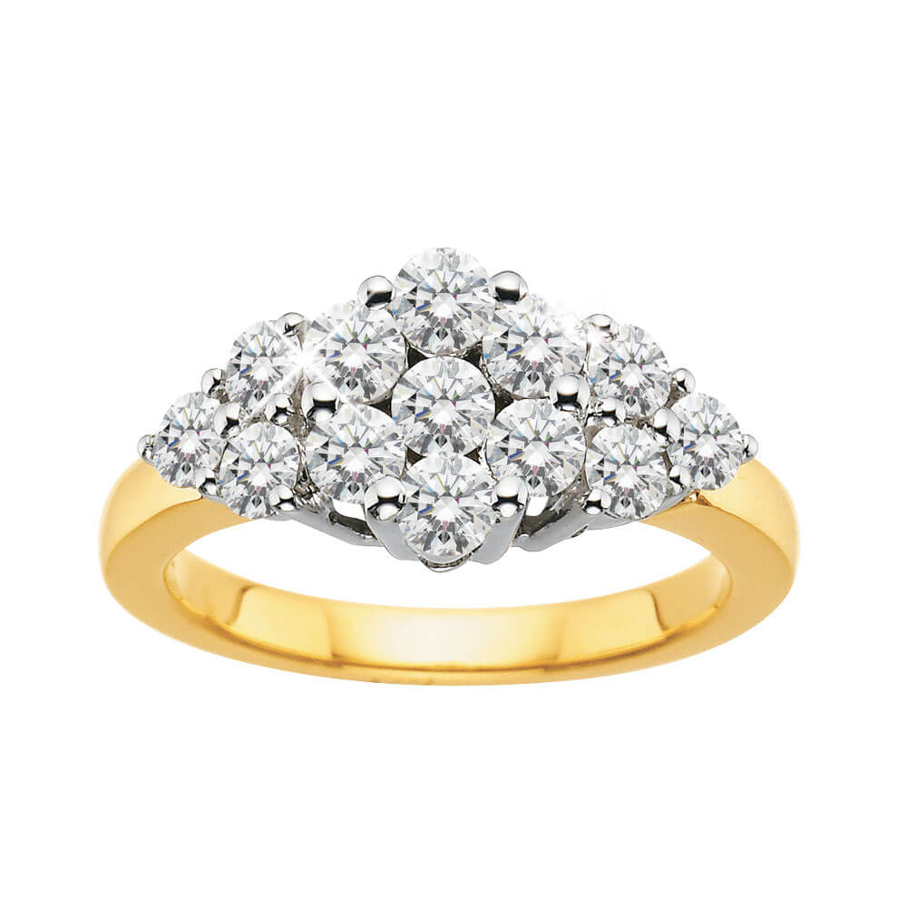 18ct Yellow Gold 'Starlight' Ring With 1 Carat Of Diamonds