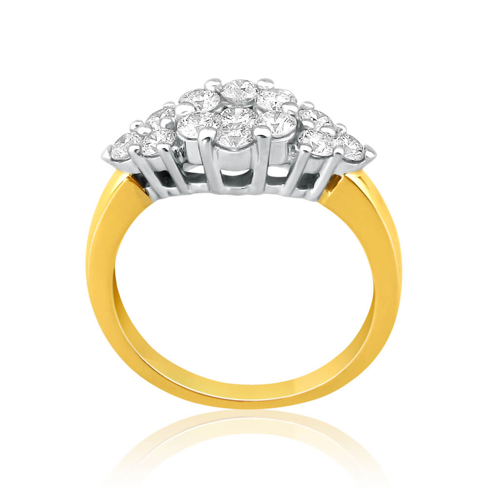 18ct Yellow Gold 'Starlight' Ring With 1 Carat Of Diamonds