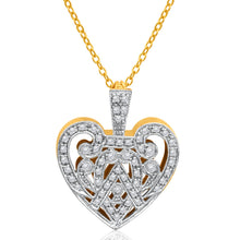 Load image into Gallery viewer, 9ct Dazzling Yellow Gold Diamond Pendant