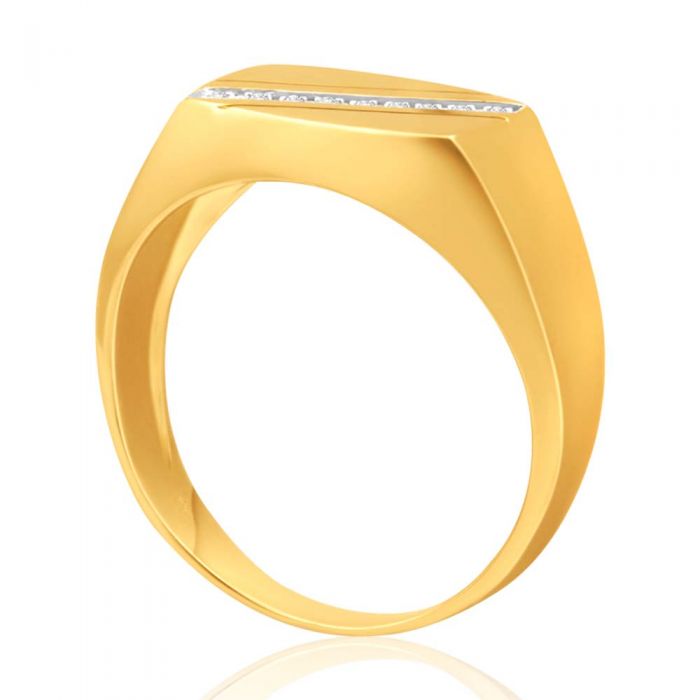 9ct Yellow Gold Diamond Ring  Set with 9 Stunning Brilliant Diamonds
