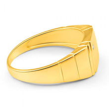 Load image into Gallery viewer, 9ct Yellow Gold Grooved Diamond Ring
