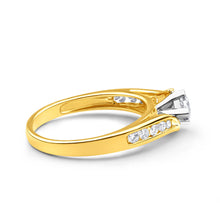 Load image into Gallery viewer, 9ct Yellow Gold &amp; White Gold Ring With 1/2 Carat Of Diamonds