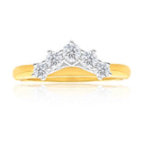 18ct Yellow Gold Ring With 1/2 Carats Of Diamonds Set With 5 Diamonds