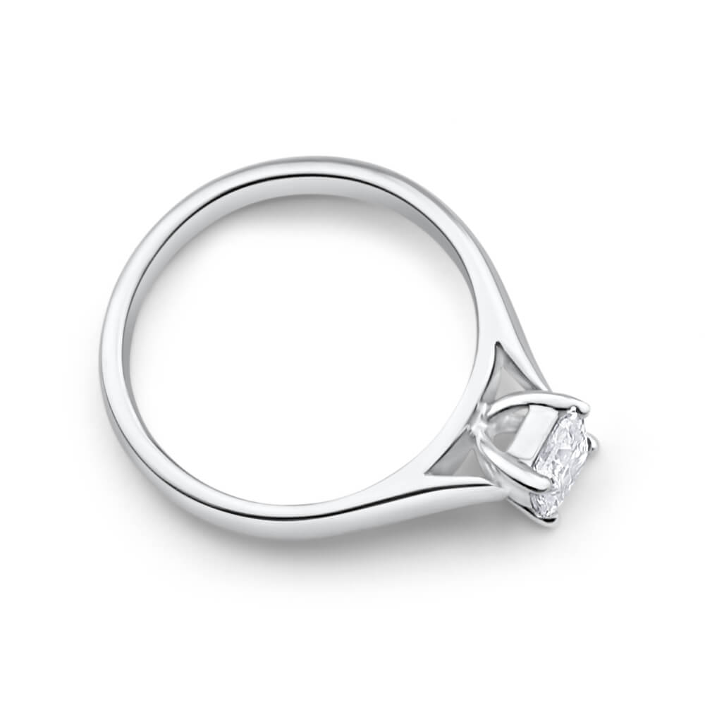 18ct White Gold Solitaire Ring With 0.5 Carat 4 Claw Set Diamond