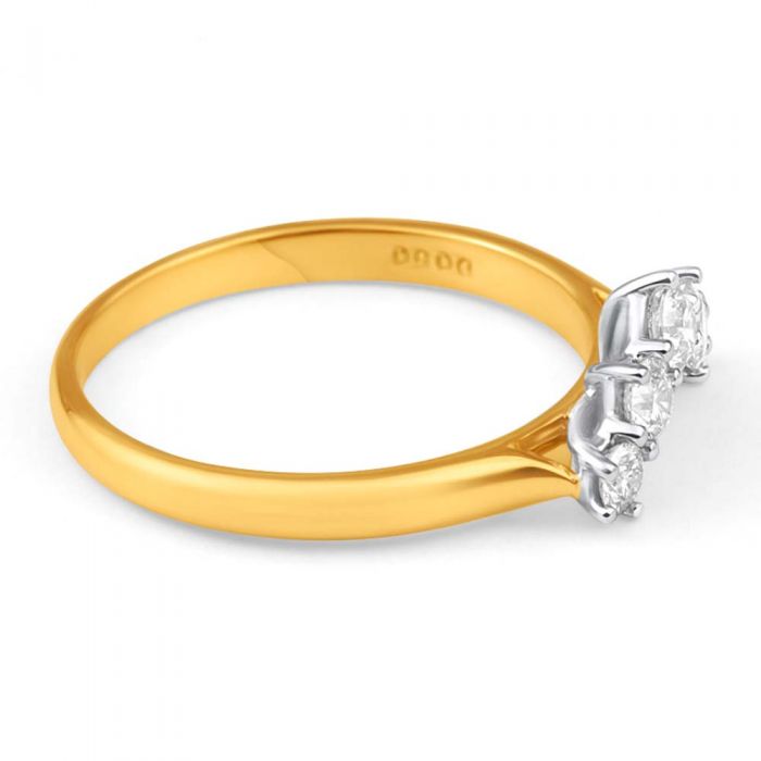 18ct Yellow Gold & White Gold Ring With 0.5 Carats Of Brilliant Cut Diamonds