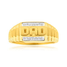 Load image into Gallery viewer, 9ct Yellow Gold &amp; White Gold &#39;Dad&#39; Diamond Ring