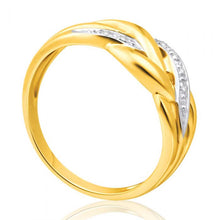 Load image into Gallery viewer, 9ct Yellow Gold Diamond Ring  Set with 5 Brilliant Diamonds