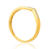 9ct Yellow Gold Diamond Ring Set with 11 Brilliant Diamonds