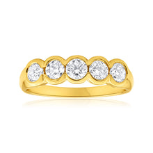 Load image into Gallery viewer, 18ct Yellow Gold Ring With 1 Carat Of Bezel Set Diamonds