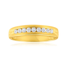 Load image into Gallery viewer, 9ct Yellow Gold Diamond Ring Set with 9 Brilliant Diamonds