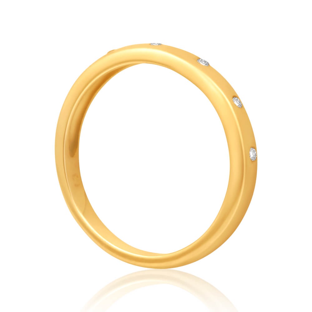 9ct Yellow Gold 5 Diamond Ring