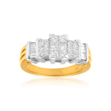 14ct Yellow Gold 'Eminence' Ring With 1 Carat Of Diamonds