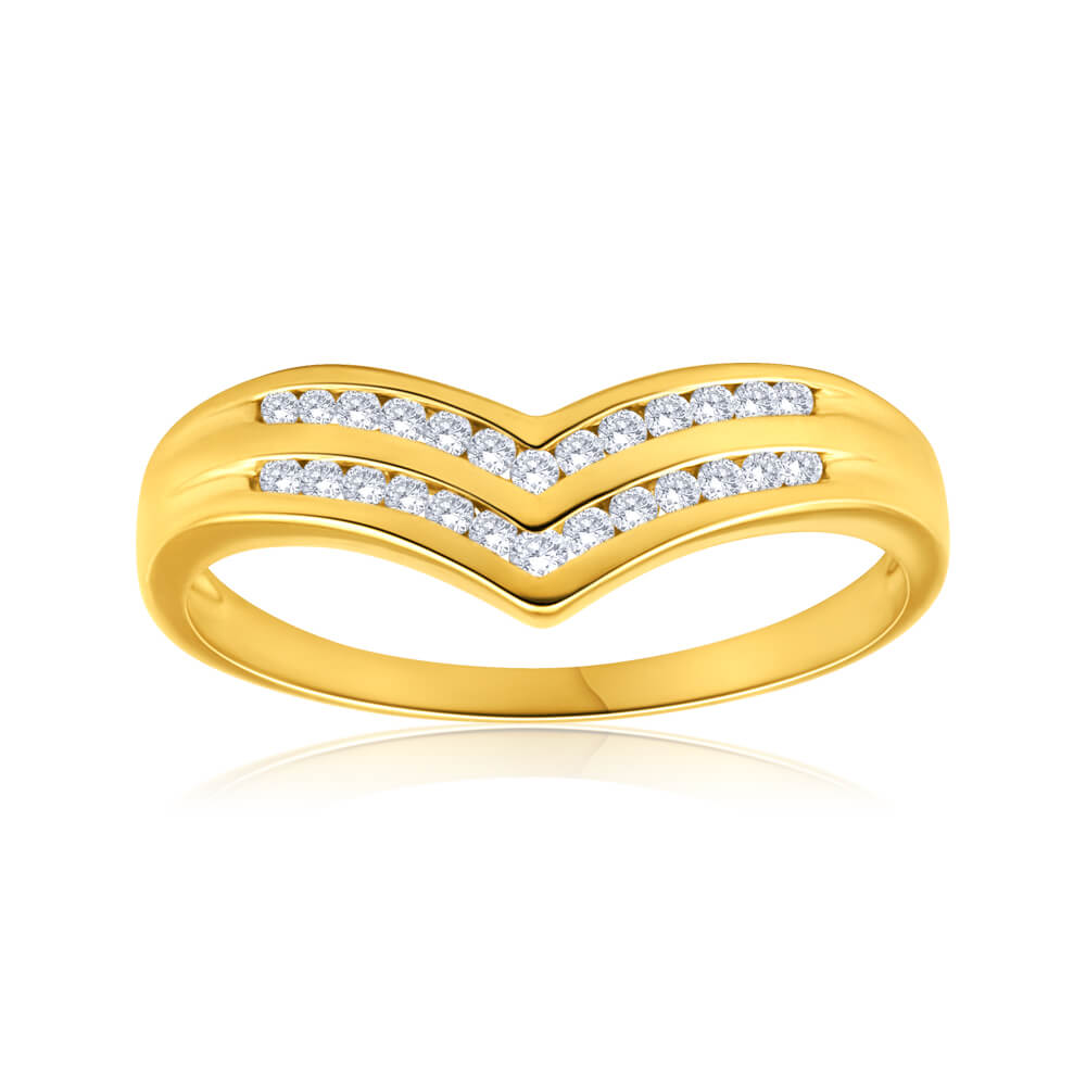 9ct Yellow Gold Classic Diamond Ring