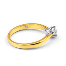 Load image into Gallery viewer, Flawless Cut 18ct Yellow Gold &amp; White Gold Solitaire Ring With 0.4 Carat Diamond