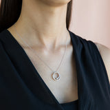 Flawless Cut 1/4 Carat Diamond Open Circle Pendant in 9ct White Gold With Chain