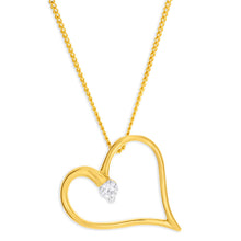Load image into Gallery viewer, Flawless Cut 9ct Yellow Gold Diamond Pendant With Chain (TW=10-14pt)