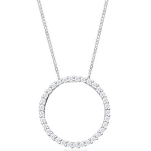 Load image into Gallery viewer, 9ct Gorgeous White Gold  Circle of Life 1/4 Carat Diamond Pendant With Chain