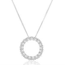 Load image into Gallery viewer, Flawless Cut 9ct White Gold Diamond Circle Of Life Pendant With Chain (TW=1/2 Carat)
