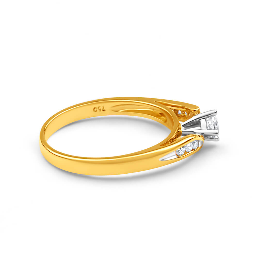 18ct Yellow Gold 'Montana' Ring With 0.25 Carats Of Diamonds