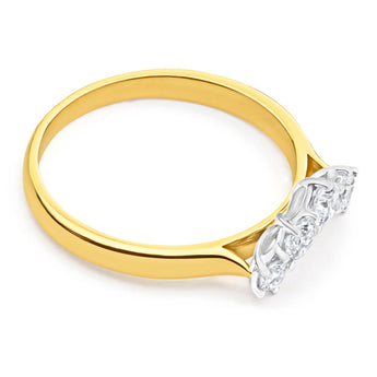 18ct Yellow Gold & White Gold 'Anise' Ring With 0.25 Carats Of Diamonds