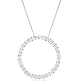9ct White Gold Circle Of Life Diamond Pendant With Chain