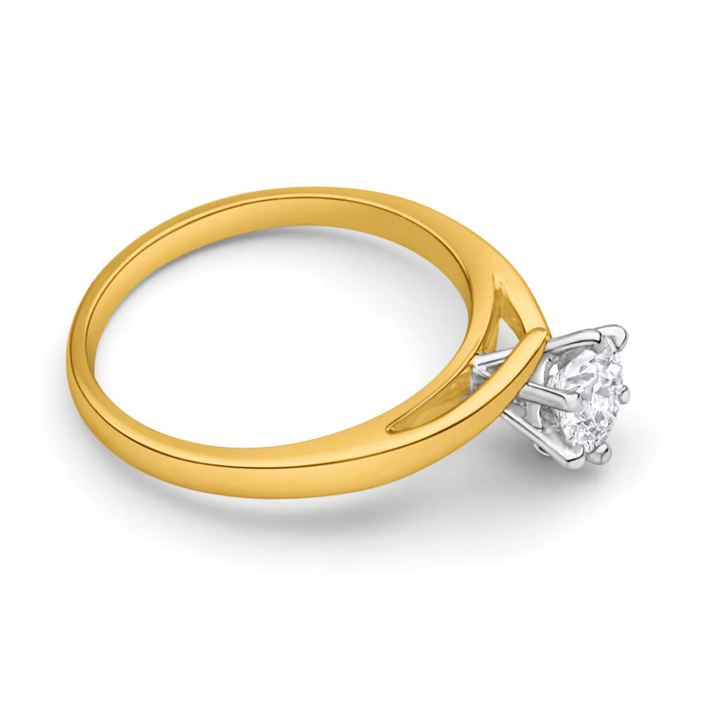 Certified Diamond 18ct Yellow Gold & White Gold Diamond Ring