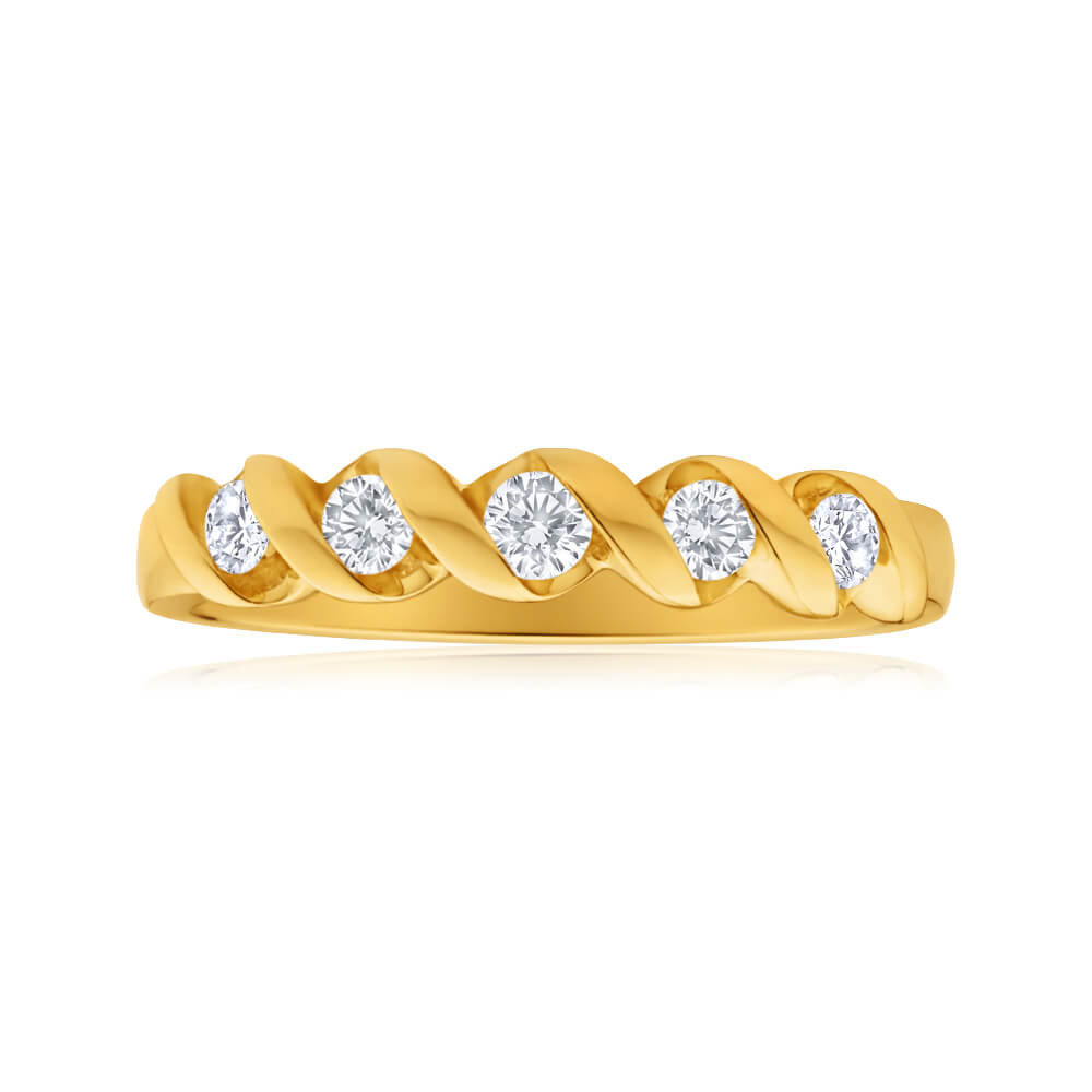 9ct Yellow Gold Diamond Promise Ring