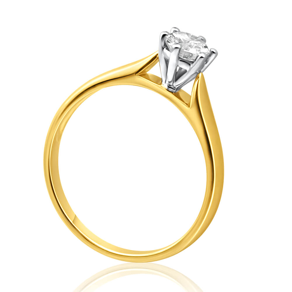 9ct Yellow Gold Solitaire Ring With 1/2 Carat Diamond