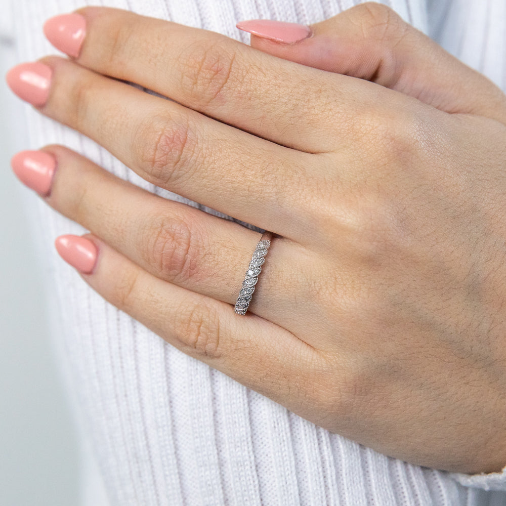 9ct white gold outlet half eternity ring