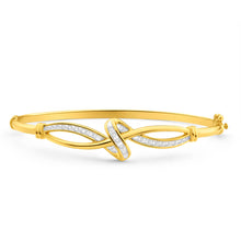 Load image into Gallery viewer, 9ct Superb Yellow Gold Diamond Bangle
