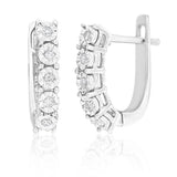 9ct White Gold Diamond Enticing Hoop Earrings