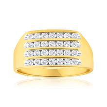 Load image into Gallery viewer, 9ct Yellow Gold Diamond Ring Set With 28 Brilliant Cut Diamonds