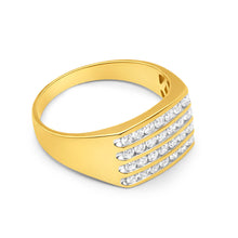 Load image into Gallery viewer, 9ct Yellow Gold Diamond Ring Set With 28 Brilliant Cut Diamonds