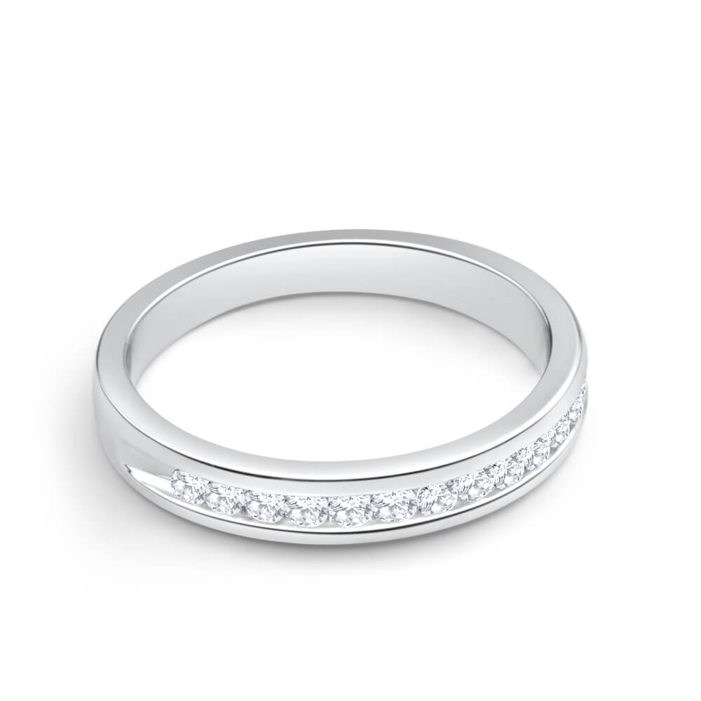 9ct White Gold Channel Set Diamond Ring