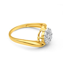 Load image into Gallery viewer, 9ct Yellow Gold Diamond Ring Set With 7 Brilliant Cut Diamonds