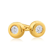 Load image into Gallery viewer, 9ct Yellow Gold Delightful Diamond Stud Earrings