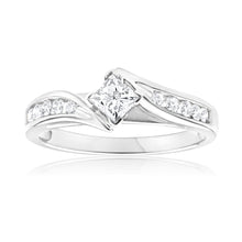 Load image into Gallery viewer, 9ct White Gold Ring With 1/2 Carat Of Diamonds