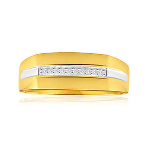 His and Hers Rings 9ct Yellow Gold Ladies Ring With 10 Diamonds