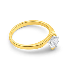 Load image into Gallery viewer, 9ct Yellow Gold Solitaire Ring With 0.3 Carat 6 Claw Set Diamond