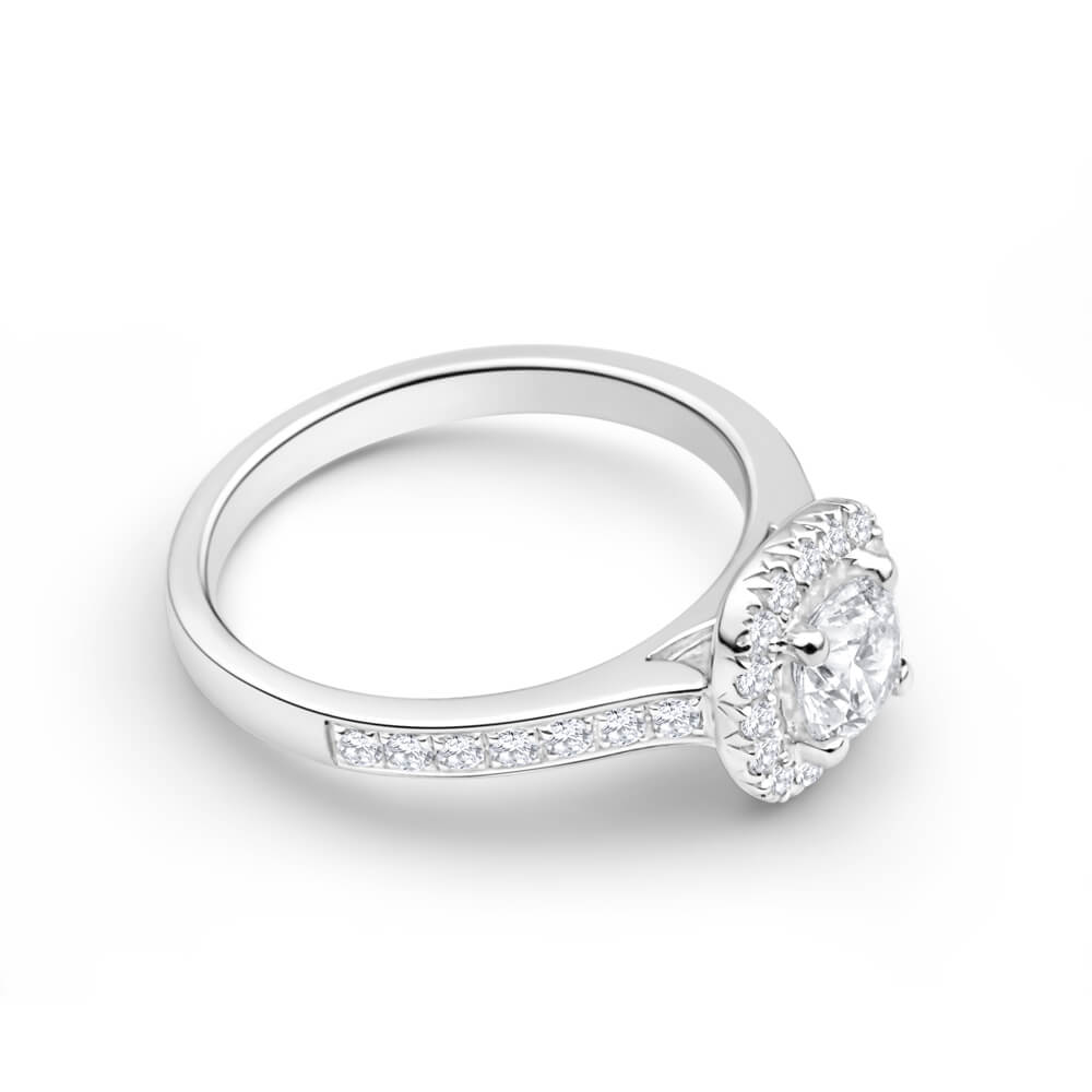 18ct White Gold 1 Carat Diamond Halo Ring