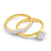 Load image into Gallery viewer, 18ct Yellow Gold 2 Ring Bridal Set With 0.25 Carats Of Diamonds