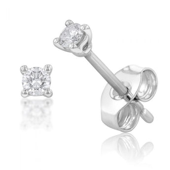 9ct White Gold Diamond Stud "Arabella" Earrings