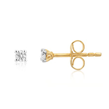 Load image into Gallery viewer, 9ct Superb Yellow Gold Diamond Stud Earrings